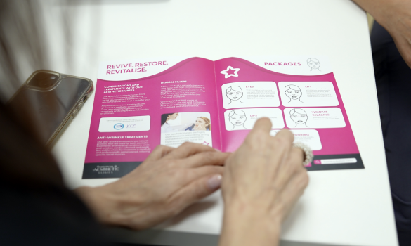 Aesthetics consultations for a range of services including anti-wrinkle, filler, skin enhancers, platysma bands and hyperhidrosis
